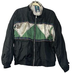 Vintage 80’s Windbreaker 2B Active Retro Activewear Men’s L Bomber Light Weight